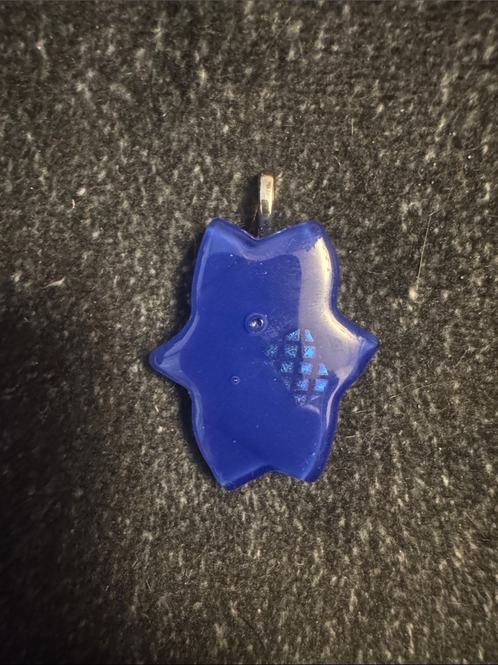 Blue Starburst Resin Pendant Necklace